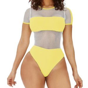 Yellow Mesh Swimsuit NWT - Never Worn